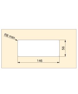 Emuca Passacavi da tavolo, rettangolare, 152 x 61 mm, Bianco, 5 u.