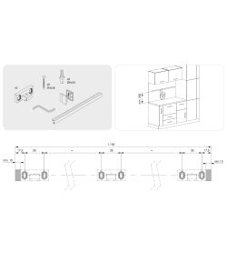 Emuca Profilo per accessori da cucina sospesi 110 cm