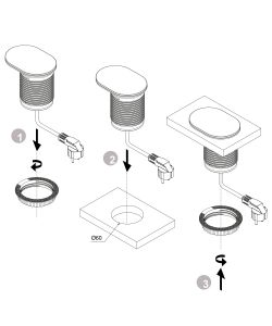 Emuca Torretta con 1 presa e con 1 usb, da incasso, con coperchio