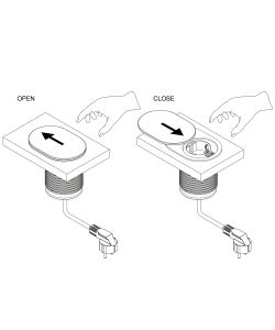 Emuca Torretta con 1 presa e con 1 usb, da incasso, con coperchio