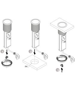 Emuca Torretta con 2 prese e con 2 usb inox