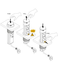 Emuca Torretta con 2 prese e con 2 usb inox