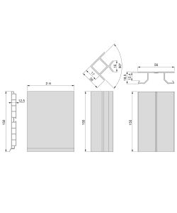 Emuca Kit battiscopa da cucina con accessori per unione, h 150 mm