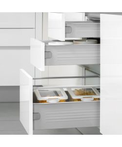 Emuca Kit Cassetto Cucina Ultrabox 150mm Grigio Metallizzato - 450mm