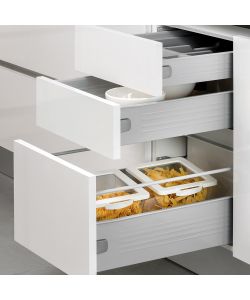 Emuca Kit Cassetto Cucina Ultrabox 150mm Grigio Metallizzato - 450mm