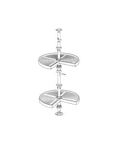 Emuca Kit Cestello girevole per mobile di cucina, 270, modulo 800 mm, Bianco