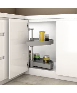 Emuca Cestello girevole per mobile da cucina, 180, modulo 800 mm, Grigio