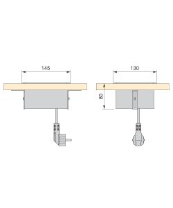 Emuca Multipresa da scrivania, 2 USB +1 HDMI + 1 presa EU, 145x130 mm, Nero