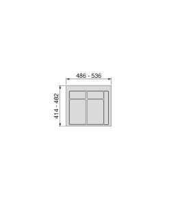 Emuca Base per contenitori per cassetti da cucina, modulo 600mm, Grigio antracite