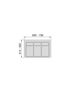 Emuca Base per contenitori per cassetti da cucina, modulo 800mm, Grigio antracite