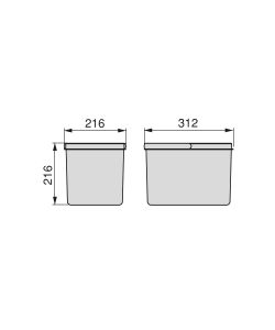 Emuca Contenitore per cassetti da cucina 12L Grigio antracite