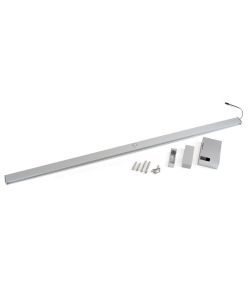 Emuca Barra appendiabiti per armadi con luce LED, regolabile 858-1.008 mm, Anodizzato opaco