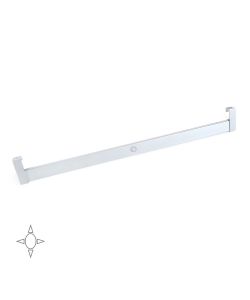 Emuca Barra appendiabiti per armadi con luce LED, regolabile  558-708  mm, 3,3 W-12V DC, Anodizzato opaco