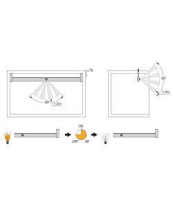 Emuca Barra appendiabiti per armadi con luce LED, regolabile  558-708  mm, 3,3 W-12V DC, Anodizzato opaco