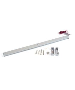 Emuca Barra appendiabiti per armadi con luce LED, regolabile  558-708  mm, 3,3 W-12V DC, Anodizzato opaco