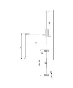 Emuca Appendiabiti per armadio, regolabile 450-600 mm, Bianco