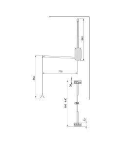 Emuca Appendiabiti per armadio, regolabile 600-830 mm, Bianco