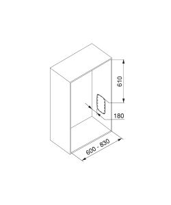 Emuca Appendiabiti per armadio, regolabile 600-830 mm, Titanio