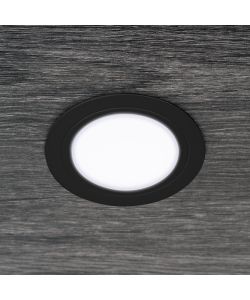 Emuca Faretto led per mobile, diametro 84 mm, a incasso, nero opaco