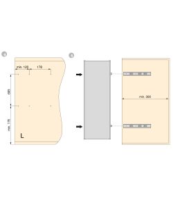 Emuca Specchio estraibile per interni di armadio, grigio metallizzato