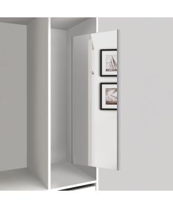 Emuca Specchio estraibile per interni di armadio, grigio metallizzato