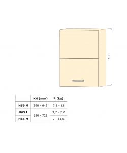 Emuca Braccetto Agile Flap per doppio porte sollevabile, 3,7-7,2kg, modulo A 650mm, Acciaio e plastica, Grigio antracite
