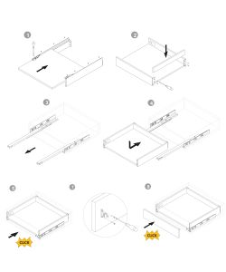 Emuca Kit cassetto per cucina o bagno con pannelli inclusi, 500 x 93 x 450 mm