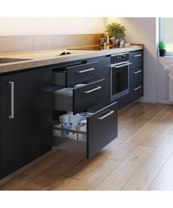 Emuca Kit cassetto per cucina o bagno con pannelli inclusi, 500 x 93 x 450 mm