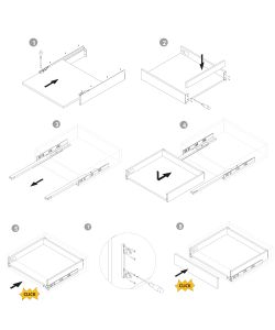 Emuca Kit cassetto con pannelli 500 x 178 x 450 mm