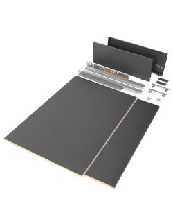 Emuca Kit cassetto per cucina o bagno con pannelli inclusi, 500 x 178 x 900 mm