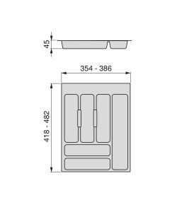 Emuca Portaposate per cassetti di cucina, modulo 450 mm