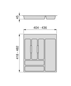 Emuca Portaposate per cassetti di cucina, modulo 500 mm