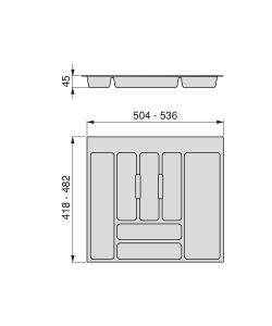 Emuca Portaposate per cassetti di cucina, modulo 600 mm
