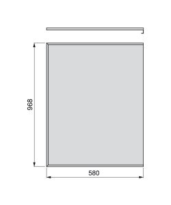 Emuca Protezione per fondo di mobile da cucina, M100, 968 x 580 mm, spessore 16 mm