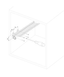 Emuca Porta cravatte laterale estraibile per armadio, Alluminio e plastica, Anodizzato opaco e nero.