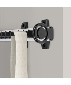 Emuca Porta cravatte laterale estraibile per armadio, Alluminio e plastica, Anodizzato opaco e nero.