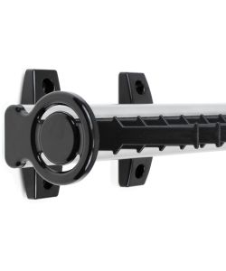 Emuca Porta cravatte laterale estraibile per armadio, Alluminio e plastica, Anodizzato opaco e nero.