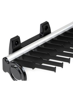 Emuca Porta cravatte laterale estraibile per armadio, Alluminio e plastica, Anodizzato opaco e nero.