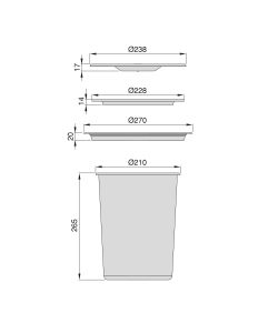 Emuca Pattumiera Da Incasso Recycle Per Piano 6 L