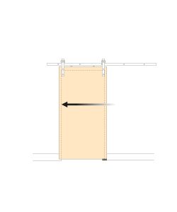 Emuca Sistema per ante scorrevoli in legno sospese, 100 Kg, acciaio, nero.