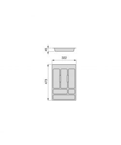 Portaposate Optima per cassetto da cucina Vertex/Concept 500, modulo 400 mm, Spalle 16mm, Plastica, grigio antracite