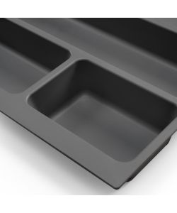 Portaposate Optima per cassetto da cucina Vertex/Concept 500, modulo 600 mm, Spalle 16mm, Plastica, grigio antracite