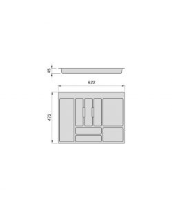 Portaposate Optima per cassetto da cucina Vertex/Concept 500, modulo 700 mm, Spalle 16mm, Plastica, grigio antracite