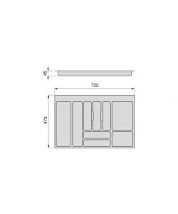 Portaposate Optima per cassetto da cucina Vertex/Concept 500, modulo 800 mm, Spalle 16mm, Plastica, grigio antracite