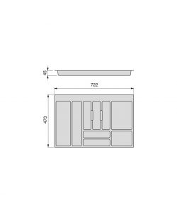 Portaposate Optima per cassetto da cucina Vertex/Concept 500, modulo 800 mm, Spalle 16mm, Plastica, grigio antracite