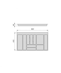 Portaposate Optima per cassetto da cucina Vertex/Concept 500, modulo 900 mm, Spalle 16mm, Plastica, grigio antracite