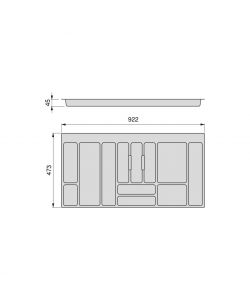 Portaposate Optima per cassetto da cucina Vertex/Concept 500, modulo 1.000 mm, Spalle 16mm, Plastica, grigio antracite