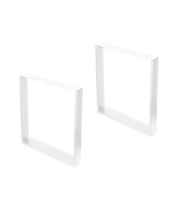 Set di due gambe Square rettangolari per tavolo, larghezza 600 mm, verniciate di bianco