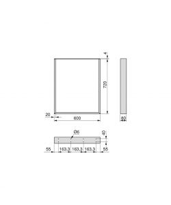 Set di due gambe Square rettangolari per tavolo, larghezza 600 mm, verniciate di bianco