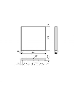 Emuca Set Gambe Da Tavolo Square Rett. 800Mm Nero